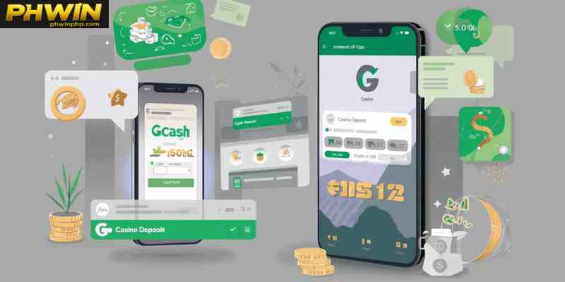 digital wallet illustration for GCash casino deposit process